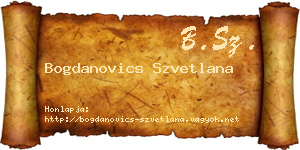 Bogdanovics Szvetlana névjegykártya